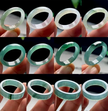21/22/23MM Jadeite Ring for Men, Icy Blue Water Natural Grade A Jade Stone Ring, Women's Large Size Jade Ring