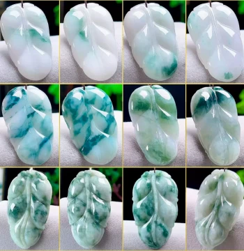Burmese Material Authentic Grade A Natural Jadeite Leaf Pendant for Men Jade Leaf Pendant for Women Hanging Ornament Free Shipping