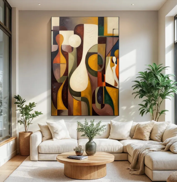 Pure Hand-Painted Oil Painting, Premium Abstract Minimalist Art Wabi-Sabi Style Living Room Decor, Entryway and Hallway Light Luxury Wall Art