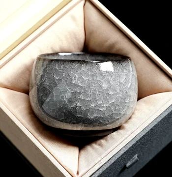 Black Ice Flower Master Cup Single Cup Crackle Glaze Teacup Tea Bowl Premium Kung Fu Ceramic Personal Tea Tasting Cup