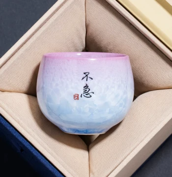 Kiln-Transformed Crystalline Glaze Gradient Purple Tea Cup Master Cup Ladies Personal Exclusive Ceramic Tea Drinking Cup Custom Single Cup