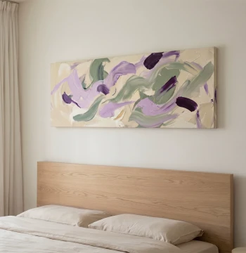 YASAN Raw Wood Style Bedroom Bedside Abstract Decor Living Room Sofa Large Horizontal Art Hand-Painted Oil Painting