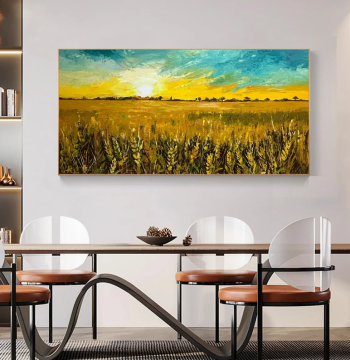Dafen Village Pure Hand-Painted Oil Painting, Pastoral Landscape Living Room Decorative Art, Modern Chinese Horizontal Office Study Wall Art