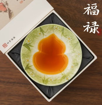 Hongzhu Hand-Painted Daisy Fulu Cup – Premium Ceramic Master's Tea Cup, Personal Gourd-Shaped Tasting Cup