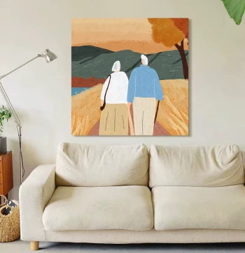 HW Art [Together for a Lifetime] Huanwan Art x Deng Yanke Authorized Restaurant/Living Room Pure Hand-Painted Oil Painting