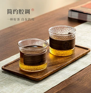 YIHUTEA Glass Small Teacup, Master Cup, Heat-Resistant Tasting Cup, Single Drinking Cup Set of 6, Kung Fu Tea Set