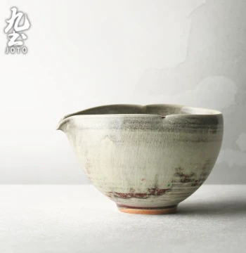 Jiutu Ceramic Gongdao Cup, Wood-Fired Japanese Style Small Tea Server, Jingdezhen Handmade Retro Tea Bowl and Gaiwan
