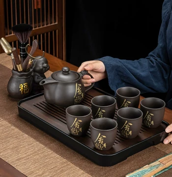 Tea Set with Purple Clay Teapot and Cups - 2026 New Kung Fu Tea Ceramics for Home Use