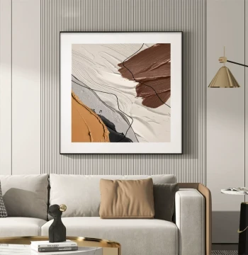 Dafen Village Hand-painted Square Abstract Oil Painting, Luxury High-end Living Room Decor, Restaurant Wall Art, Textured Mural