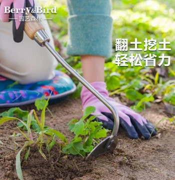 Berry&Bird Gardening Forest Small Hoe for Planting, Digging, Loosening Soil, and Weeding - Stainless Steel