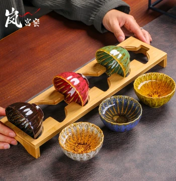 Premium Tea Cup Master Cup Kung Fu Tea Set Small Tea Bowl Set of 6 Tasting Cups Ceramic Tea Vessels Jian Zhan Gift Box
