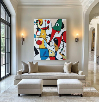 Dafen Village Pure Hand-Painted Oil Painting Abstract Geometric Art Living Room Decor Niche Corridor Bedroom High-End Wall Art