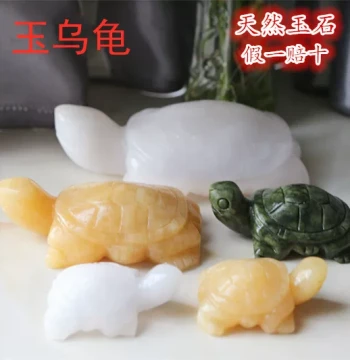 Natural Jade Carved Longevity Turtle Peacekeeping Small Jade Turtle Feng Shui Wealth Attracting Turtle Ornament Fish Tank Decoration Gift