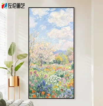 Entryway Monet's Garden Digital Oil Painting: Large Size Niche Art, Manual DIY Fill-in Color Hand-Painting