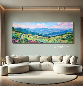 Dafen Village Pure Hand-Painted Oil Paintings – Abstract Pastoral Landscapes & Floral Art for Living Room, Bedroom, Office, and Dining Room Decor