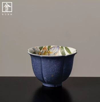 Daizi Yuanhua Teacup - Master Cup for Home, New Chinese Ceramic Tasting Cup, Personal Single Cup for Ladies, Heat-Resistant