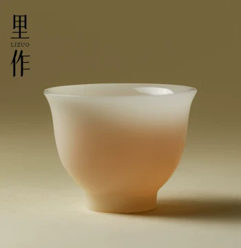 Li Zuo High-Aesthetic Thin-Body Ice-Kind Jade Porcelain Kung Fu Teacup Household Living Room Tea Tasting Cup Exquisite Master Cup