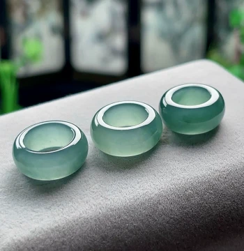 Jadeite Lu Lutong Fortune Bead Pendant – Ice-Base Blue-Water Ice-Green, Certified Natural Grade A Jade Large-Hole Ring Bead