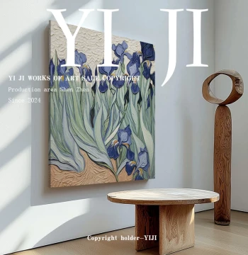 YJ.ART Original Hand-Painted 'Qiongxiu' Wabi-Sabi Style Restaurant Decorative Painting, Master Abstract Art Textured Painting