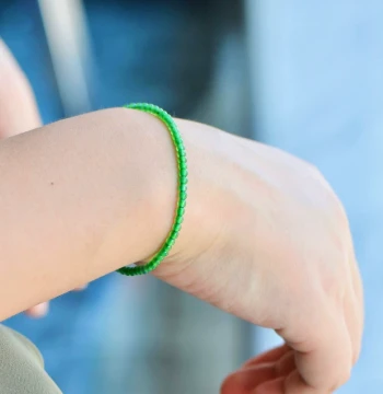 Natural Spicy Sun Green Ice Species Jadeite Millet Bead Bracelet for Women, Jade New Chinese Style Vintage Stackable
