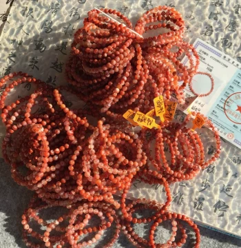 Sweet Loose Gemstone Natural Sichuan Material Southern Red Worry-Free Icy Floating Moist Red Silk Pattern 5-6mm Single Loop Bracelet Clearance Price