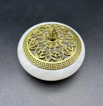 Afghan Jade Aromatherapy Ornament, Antique 3D Carved Incense Burner, Jade Desk/Tea Table Decor