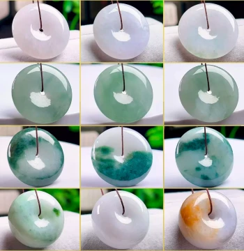 Natural Grade A Jadeite Safety Buckle Pendant, Myanmar Jade Necklace Jade Pendant for Men and Women, Bread Buckle Myanmar Material with Certificate