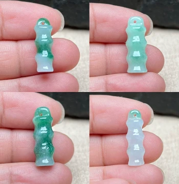 Special Clearance Burmese Jadeite Grade A Bamboo Pendant, Rising Step by Step Necklace Pendant/Phone Charm, Bamboo Jade Drop, Free Shipping