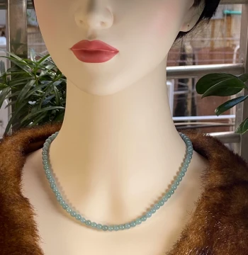 Longciyuan Natural Mine Jadeite, Source Grade A, 6mm Ice Blue Water Necklace, Exquisite Clavicle Chain, Jade Bracelet