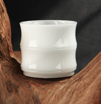 Jingdezhen Ice-Kind Mutton Fat Porcelain Master Cup, Premium Gift Box Packaging, Ideal for Gifting, White and Translucent