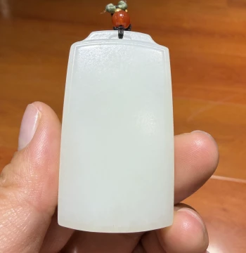 Xinjiang Hetian White Jade Seed Material Wu Shi Pai Pendant, Pixiu Hand Piece Ornament, Jade Carving Training School