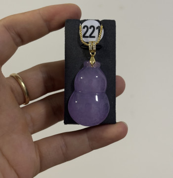 Natural Burmese Type A Jadeite Ice Species Full Purple Gourd Pendant, Auspicious Fortune and Prosperity Symbol, Fine Jewelry Gift