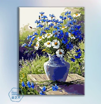 DIY Paint-by-Numbers Floral Healing Landscape Oil Painting, Artistic Color-Filling Hand-Painted Oil Canvas Gift Wall Art
