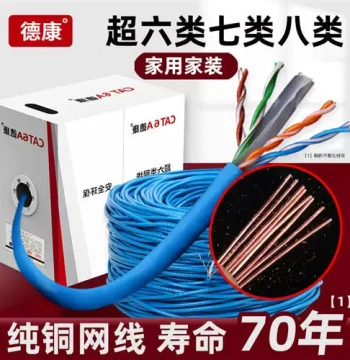 Cat5e Cat6 Gigabit Ethernet Cable for Home Surveillance Broadband POE, Cat6 Cat7 Network Pure Oxygen-Free Copper Cat8 10-Gigabit Bulk