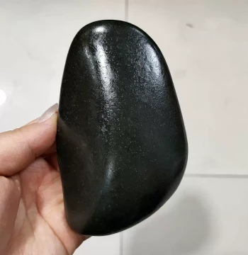 383g Hetian Jade Black-Green Jade Seed Material Rough Stone, Black Mutton Fat Original Seed Handy Piece Jade Raw Material for Carving