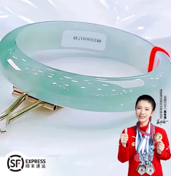 Burmese Jadeite Bangle for Women, Genuine Ice-Translucent Jade with Floating Flowers, Gift for Mom, Mother, or Girlfriend, Christmas Present