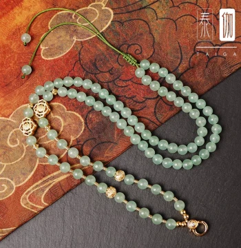 Dongling Jade New Chinese Style Exclusive Designer Hetian Jade Jadeite Pendant Cord, Buddha Plaque Chain, Thangka Rope