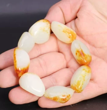 Authentic Jade Hetian Jade Seed Material Bracelet Raw Seed White Jade Bracelet for Men and Women Jade Bracelet with Certificate