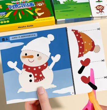 Children's Fun Paper Cutting Kit - Kindergarten Craft Book for Ages 3-6, DIY Cut-and-Paste Set, Educational Toy