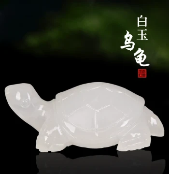 Natural Raw Stone Carved Jade Turtle Fish Tank Ornament, Jade Carving Longevity Turtle, Living Room Home Jade Display