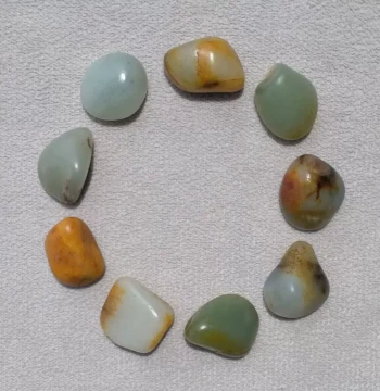 Xinjiang Hetian Jade Seed Material Raw Stone Bracelet – 100% Natural Yellow Qin, Green-White, and Blue-and-White Multi-Gem Jade Beads for Men and Women