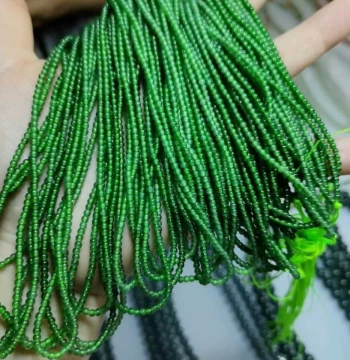 Natural Type A Jadeite Millet Beads with Certificate, Burmese Jadeite Green Beads, Yang Green High-Ice Jade Luxury Bead Chain