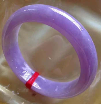 Myanmar Old Pit Jadeite Bangle: Ice-Sticky Lavender Light Purple Women's Jewelry Couple Set
