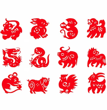 Twelve Chinese Zodiac Paper-Cut Finished Artworks – Animal Pattern DIY Handicrafts for Kids, Kindergarten Hollow Carved Paper Paintings