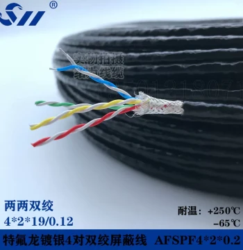 Teflon 2/3/4 Pair Silver-Plated Twisted Shielded Cable - 2/4/6/8 Core 485 Signal Communication Line