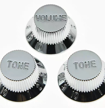 ST/SQ Electric Guitar Volume and Tone Control Knob Caps - Plastic, Silver