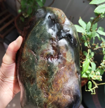 Hetian Jade Green Jade Seed Material Rough Stone 4.96kg, Xinjiang Hetian Jade Natural Jade Stone