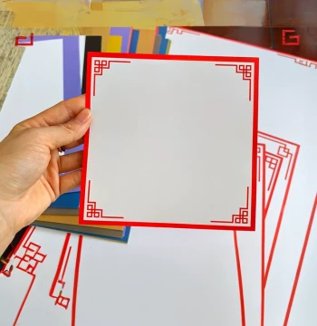 Chinese Style Paper-Cut Window Flower Mounted Cardboard Frame Display Base Card Sticker Art Kindergarten DIY Handmade Artwork