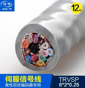 National Standard TRVVSP High-Flexibility Shielded Twisted Drag Chain Cable TRVSP 2/4/6/8 Core Servo Motor Encoder Wire