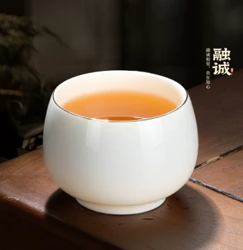 Mutton Fat White Porcelain Master Cup: Single Tea Bowl Ceramic Tasting Cup, Personal Exclusive High-End Gongfu Tea Cup